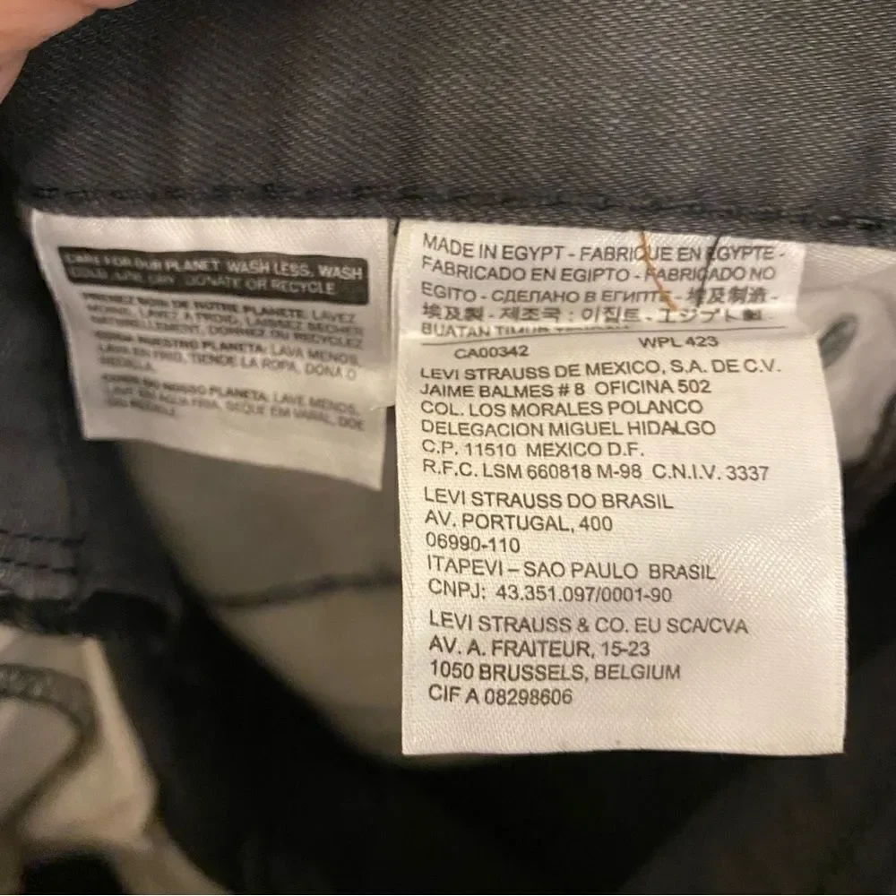 Levis mens 505 REGULAR FIT JEANS dark grey denim 31x30